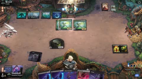 Watch MTG Arena Video Replay - Mono Black Aggro by Numbskull VS Simic Aggro by Reward - Traditional Standard Ranked
