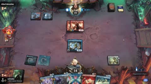 Watch MTG Arena Video Replay - Izzet Midrange by saitama VS Grixis Midrange by AliasValentine - Timeless Play