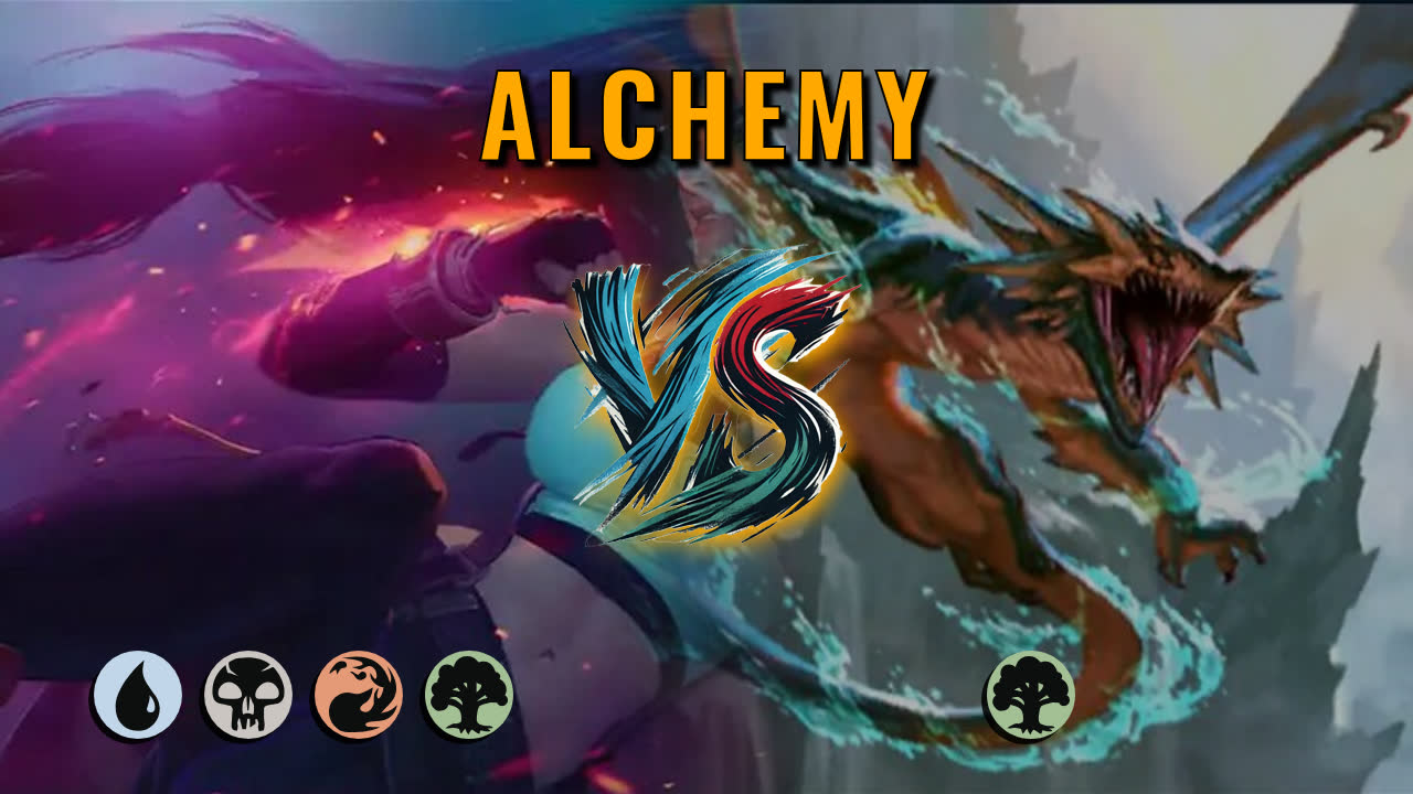 Watch MTG Arena Alchemy Video - UBRG Control by saitama VS Mono Green Midrange by clobberthesaurus - 06f330