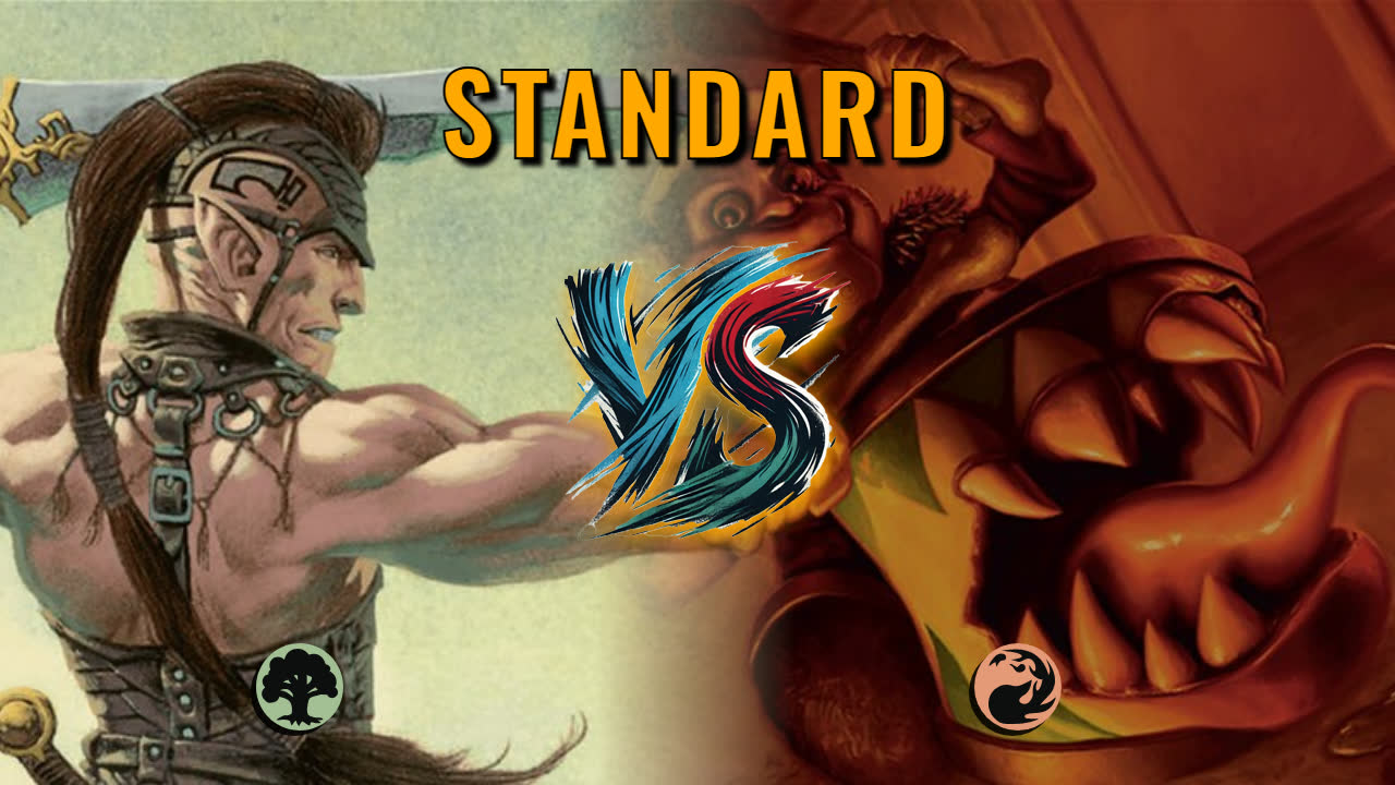 Watch MTG Arena Standard Video - Mono Green Midrange by CunicoliGoblin VS Mono Red Aggro by guyan - b3e1f6