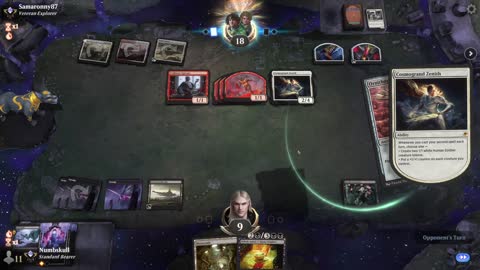 Watch MTG Arena Video Replay - Mono Black Midrange by Numbskull VS Boros Aggro by Samaronny87 - Traditional Pioneer Ranked