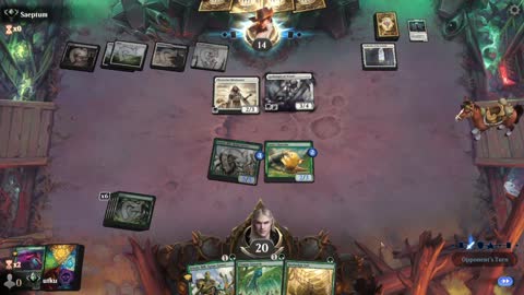 Watch MTG Arena Video Replay - Mono Green Aggro by utku VS Orzhov Aggro by Saeptum - Standard Ranked