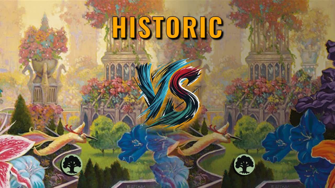 Watch MTG Arena Historic Video - Mono Green Aggro by HamHocks42 VS Mono Green Midrange by Lutin - 73e546