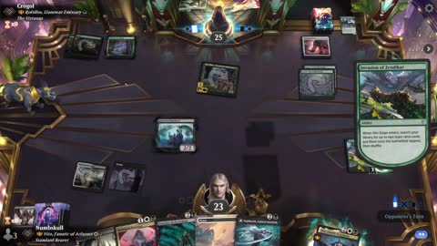 Watch MTG Arena Video Replay - Vito, Fanatic of Aclazotz by Numbskull VS Rofellos, Llanowar Emissary by Crogol - Historic Brawl