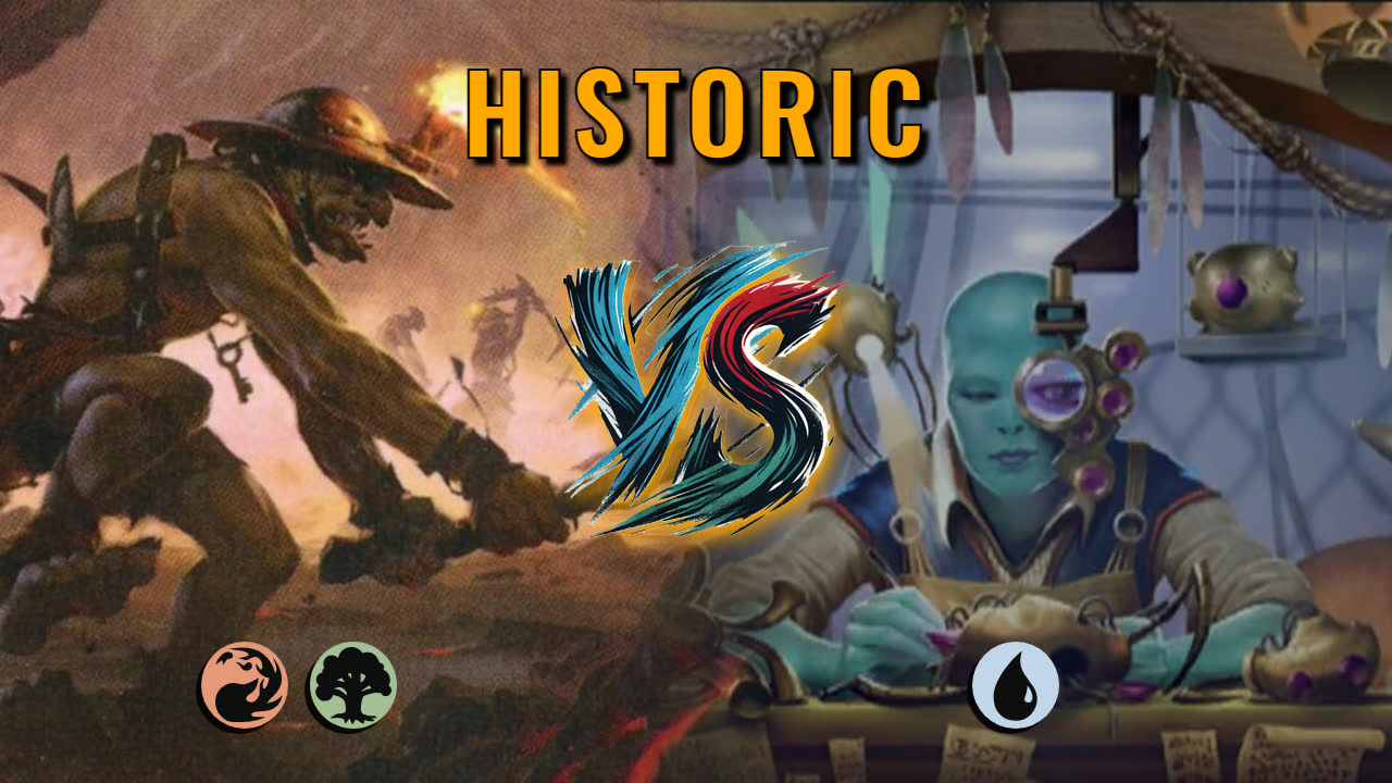 Watch MTG Arena Historic Video - Gruul Aggro by CunicoliGoblin VS Mono Blue Aggro by KnghtZeroSix - 6e54e3