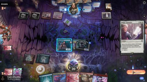Watch MTG Arena Video Replay - Izzet Aggro by CunicoliGoblin VS 5 Color Midrange by denmin - Alchemy Play