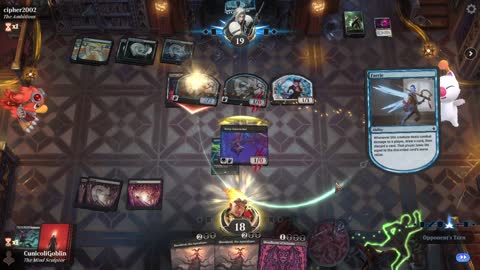Watch MTG Arena Video Replay - Mono Black Midrange by CunicoliGoblin VS Dimir Midrange by cipher2002 - Standard Play
