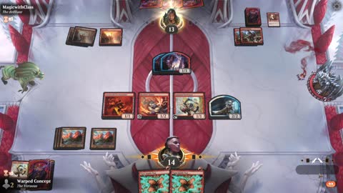 Watch MTG Arena Video Replay - Mono Red Aggro by Warped Concept VS Mono Red Aggro by MagicwithClass - MWM Standard Pauper