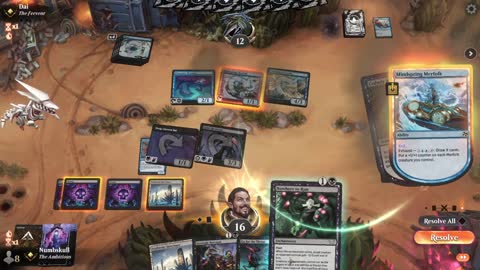 Watch MTG Arena Video Replay - Mono Black Midrange by Numbskull VS Mono Blue Aggro by Dai - Standard Traditional Ranked
