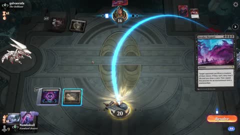 Watch MTG Arena Video Replay - Mono Black Midrange by Numbskull VS Mono Black Midrange by galvaorafa - Traditional Pioneer Ranked