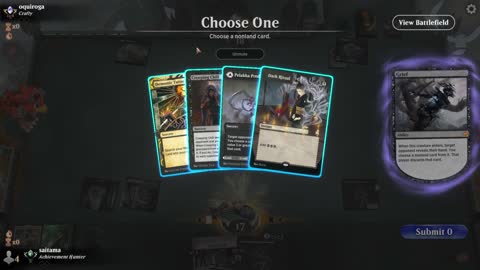 Watch MTG Arena Video Replay - Orzhov Midrange by saitama VS Esper Midrange by oquiroga - Traditional Timeless Ranked