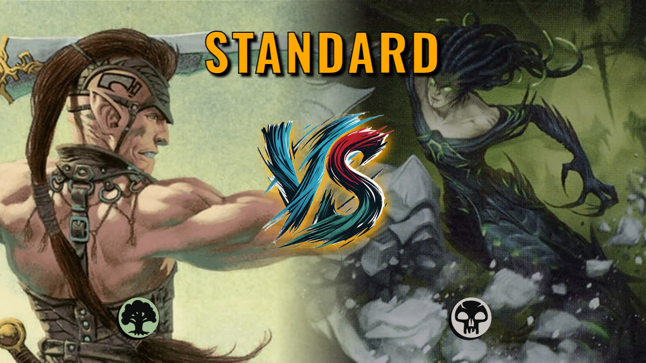 Watch MTG Arena Standard Video - Mono Green Midrange by Warped Concept VS Mono Black Aggro by The Hafalla - 0755d2
