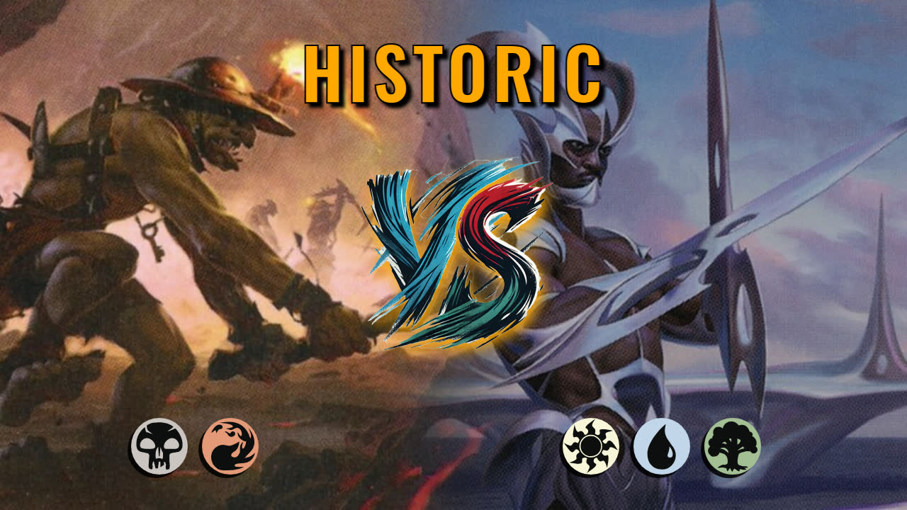 Watch MTG Arena Historic Video - Rakdos Aggro by CunicoliGoblin VS Bant Aggro by Dariel - 7119b6