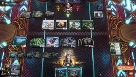 Watch MTG Arena Video Replay - Simic Midrange by utku VS Selesnya Aggro by Mx_Spectrum - Standard Ranked