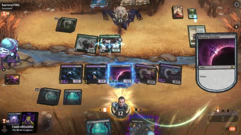 Watch MTG Arena Video Replay - Mono Black Aggro by CunicoliGoblin VS Mono Green Midrange by barrera1986 - Alchemy Play