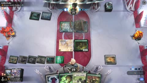 Watch MTG Arena Video Replay - Azusa, Lost but Seeking by saitama VS Kinnan, Bonder Prodigy by AABeefcake - Historic Brawl