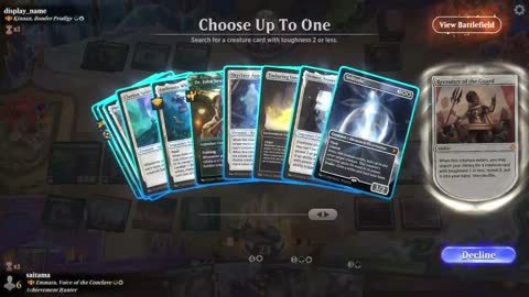 Watch MTG Arena Video Replay - Emmara, Voice of the Conclave by saitama VS Kinnan, Bonder Prodigy by display_name - Historic Brawl