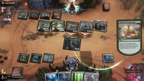 Watch MTG Arena Video Replay - Simic Midrange by DamienF16 VS Temur Midrange by FaccioAj95 - Traditional Standard Ranked