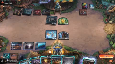 Watch MTG Arena Video Replay - Dimir Midrange by DamienF16 VS Grixis Midrange by KCarey762 - Quick Draft