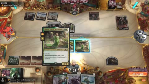 Watch MTG Arena Video Replay - Emmara, Voice of the Conclave by saitama VS Ajani, Nacatl Pariah by jr2424 - Historic Brawl