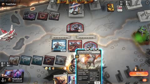 Watch MTG Arena Video Replay - Jeskai Midrange by Numbskull VS Mardu Midrange by TrainTicket - Premier Draft Ranked