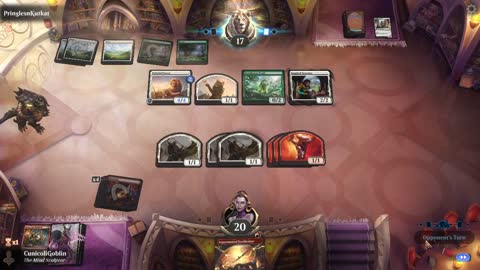 Watch MTG Arena Video Replay - Mono Red Aggro by CunicoliGoblin VS Selesnya Aggro by PringlesnKutkat - MWM Historic Pauper