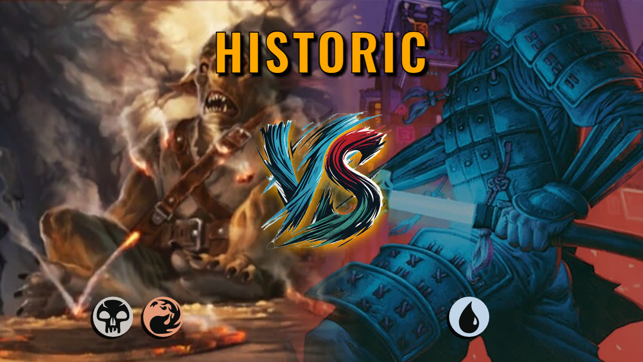 Watch MTG Arena Historic Video - Rakdos Aggro by CunicoliGoblin VS Mono Blue Midrange by TheKingEugene - c10930