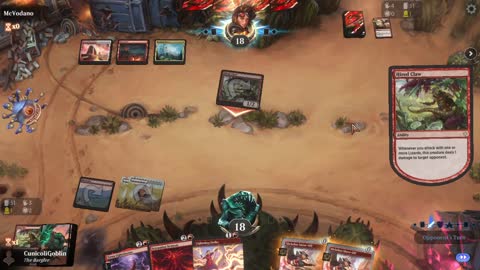 Watch MTG Arena Video Replay - Boros Aggro by CunicoliGoblin VS 5 Color Aggro by McVodano - Standard Play