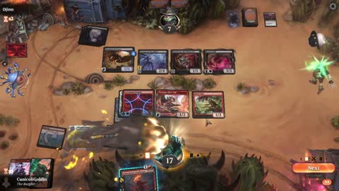 Watch MTG Arena Video Replay - Boros Aggro by CunicoliGoblin VS Mono Black Midrange by Djinn - Standard Play