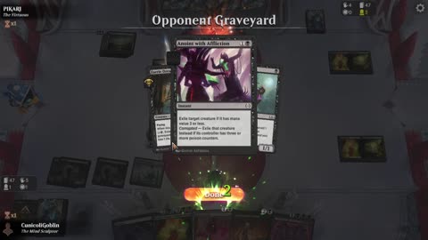 Watch MTG Arena Video Replay - Mono Black Midrange by CunicoliGoblin VS Mono Black Midrange by PIKARI - Standard Play