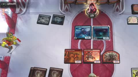 Watch MTG Arena Video Replay - Mono Red Aggro by CunicoliGoblin VS Dimir Midrange by adinolfi - Standard Traditional Ranked