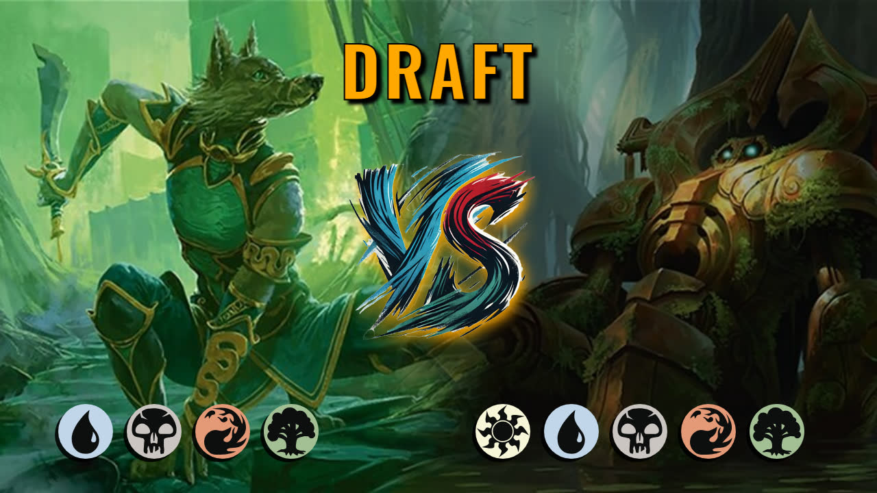 Watch MTG Arena Draft Video - UBRG Midrange by saitama VS 5 Color Midrange by Thassasaurus - 08ec39