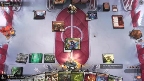 Watch MTG Arena Video Replay - Sythis, Harvest's Hand by saitama VS Muxus, Goblin Grandee by Me_Smash - Historic Brawl