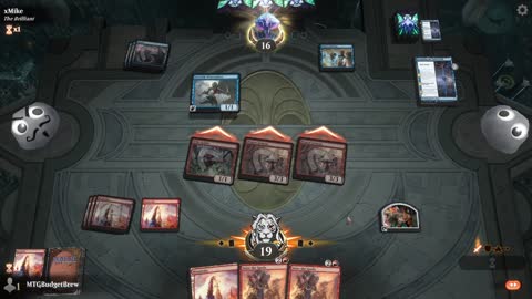 Watch MTG Arena Video Replay - Mono Red Midrange by MTGBudgetBrew VS Mono Blue Midrange by xMike - Historic Play