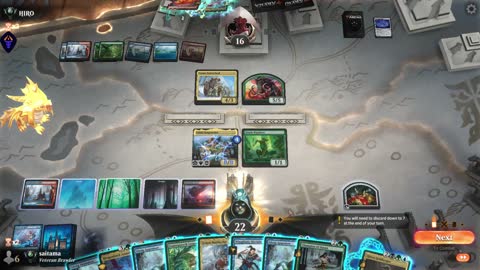Watch MTG Arena Video Replay - UBRG Midrange by saitama VS Temur Control by HIRO - Premier Draft Ranked
