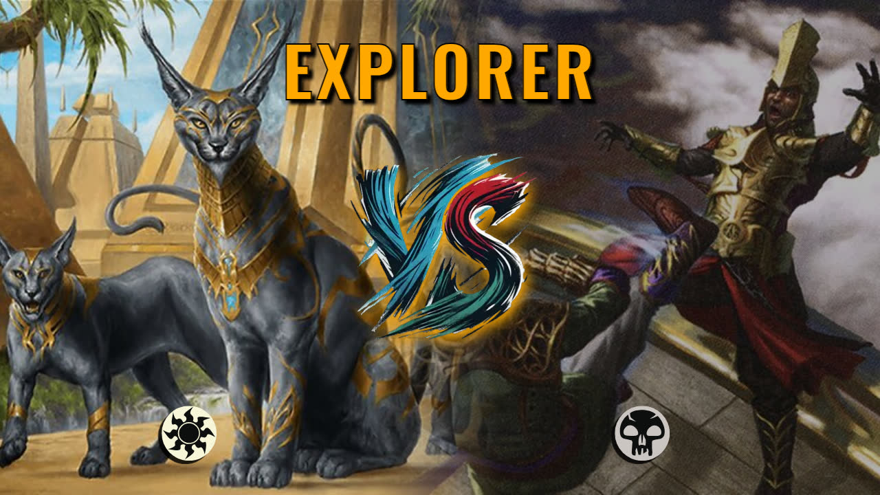 Watch MTG Arena Explorer Video - Mono White Aggro by Khat VS Mono Black Midrange by AlexG - 64d3c2