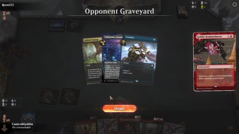 Watch MTG Arena Video Replay - Rakdos Aggro by CunicoliGoblin VS Dimir Midrange by Reen222 - Traditional Historic Play