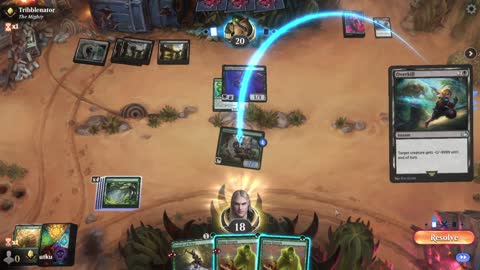 Watch MTG Arena Video Replay - Mono Green Aggro by utku VS Mono Black Aggro by Tribblenator - Standard Ranked