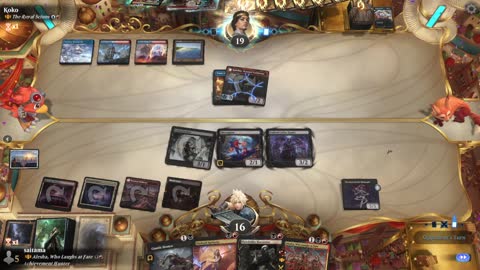 Watch MTG Arena Video Replay - Alesha, Who Laughs at Fate by saitama VS The Royal Scions by Koko - Historic Brawl