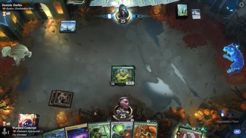 Watch MTG Arena Video Replay - Eladamri, Korvecdal by Warped Concept VS Rusko, Clockmaker by Donnie Darko - Historic Brawl