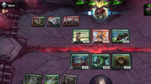 Watch MTG Arena Video Replay - Mono Green Midrange by utku VS Gruul Aggro by Ghost - Standard Ranked