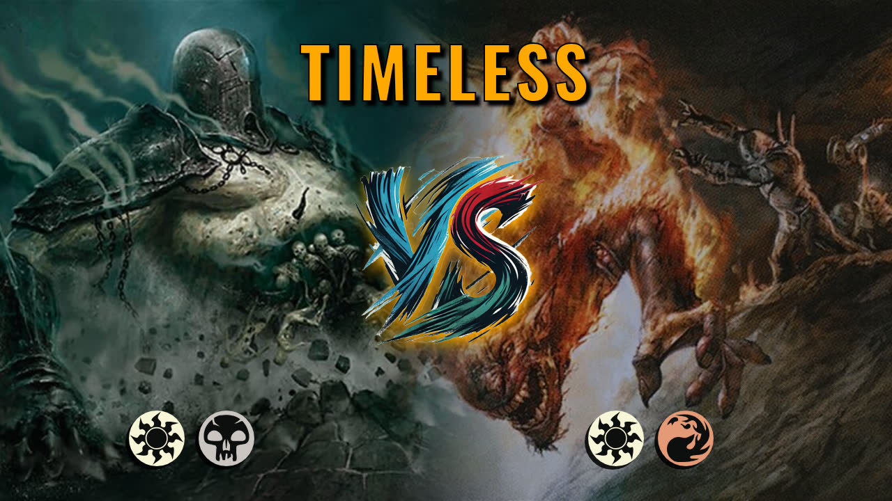 Watch MTG Arena Timeless Video - Orzhov Midrange by saitama VS Boros Aggro by Emzed - 7ed3bb