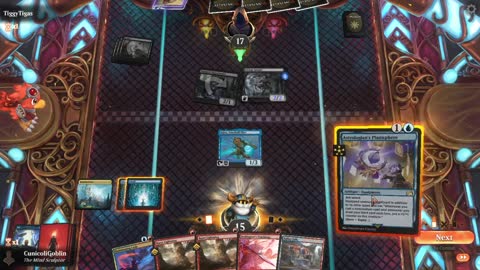 Watch MTG Arena Video Replay - Izzet Aggro by CunicoliGoblin VS Mono Black Aggro by TiggyTigas - Alchemy Play