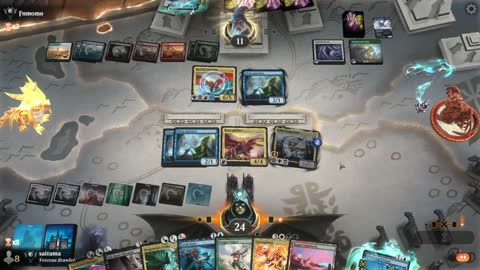 Watch MTG Arena Video Replay - WUBG Midrange by saitama VS Temur Midrange by Fnmomo - Premier Draft Ranked