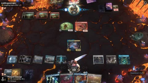 Watch MTG Arena Video Replay - The Ancient One by Warped Concept VS Laughing Jasper Flint by tealdragonreaper - Historic Brawl