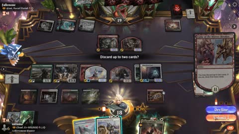 Watch MTG Arena Video Replay - Cloud, Ex-SOLDIER by saitama VS Ajani, Nacatl Pariah by Fallenone - Historic Brawl