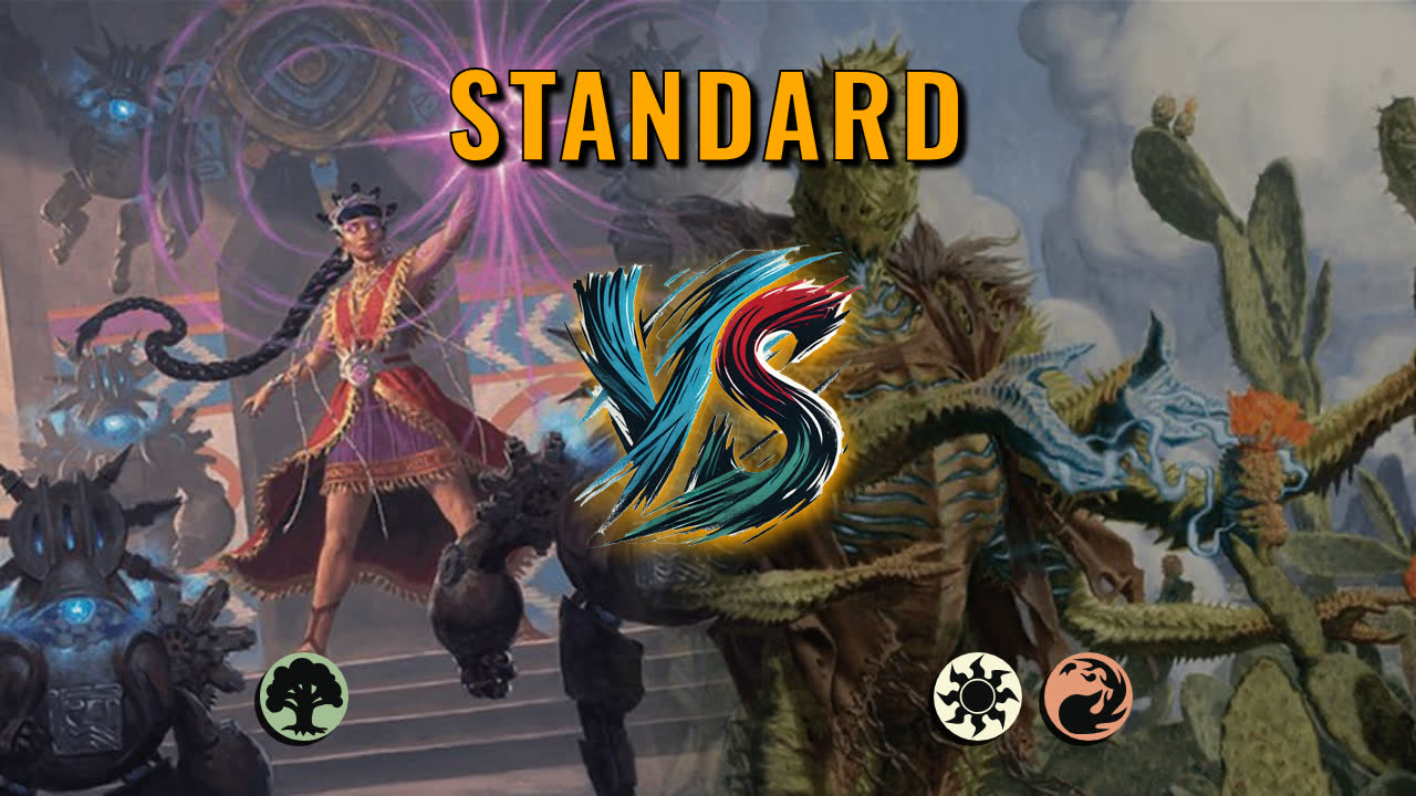 Watch MTG Arena Standard Video - Mono Green Aggro by CunicoliGoblin VS Boros Midrange by mukimuki - 92cf2b