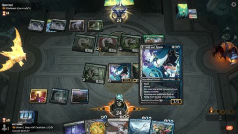 Watch MTG Arena Video Replay - Derevi, Empyrial Tactician by saitama VS Eladamri, Korvecdal by QuetzaI - Historic Brawl