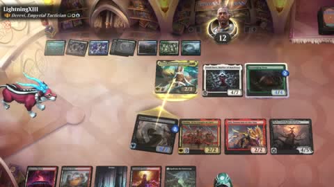 Watch MTG Arena Video Replay - Alesha, Who Laughs at Fate by saitama VS Derevi, Empyrial Tactician by LightningXIII - Historic Brawl