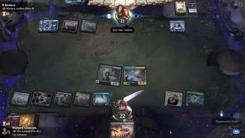 Watch MTG Arena Video Replay - The Ancient One by Warped Concept VS Matoya, Archon Elder by O Bronco - Historic Brawl